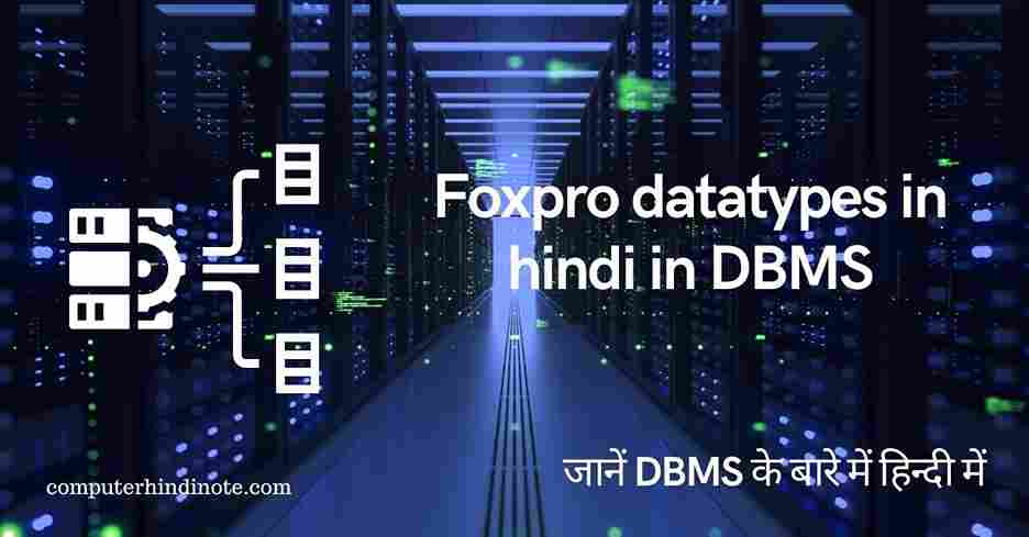 Foxpro datatypes in hindi in DBMS
