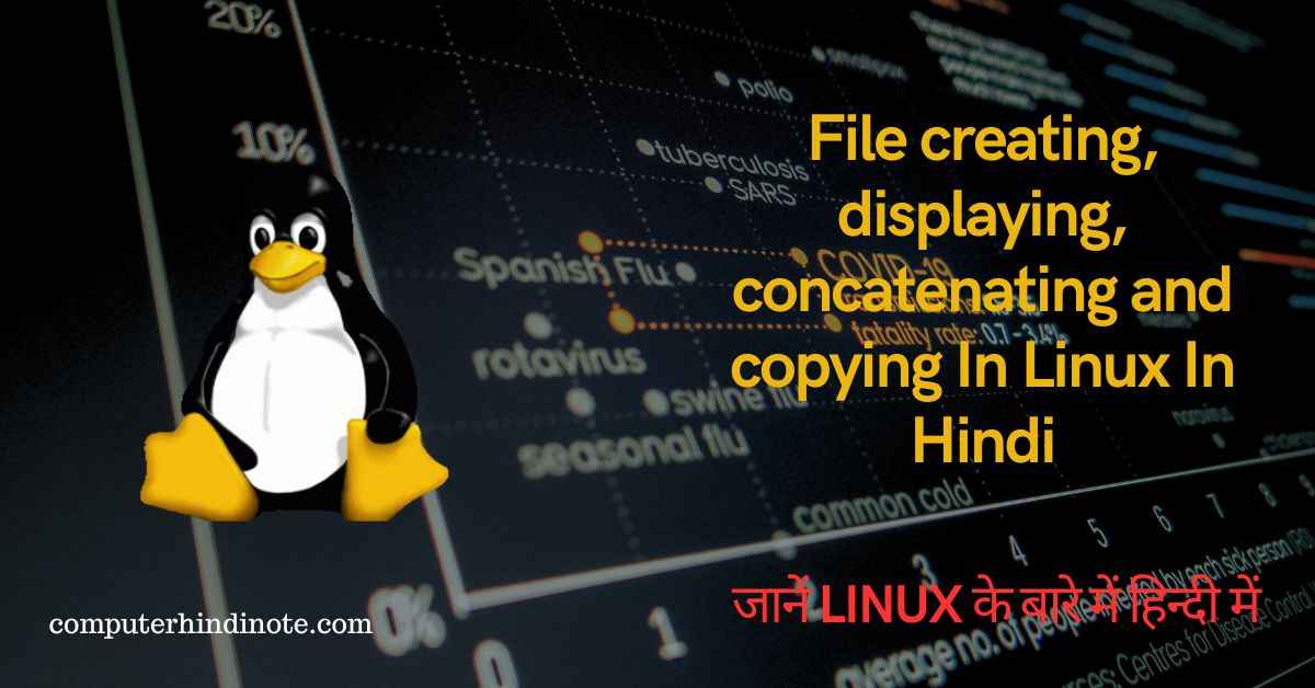 File creating, displaying, concatenating and copying In Linux In Hindi